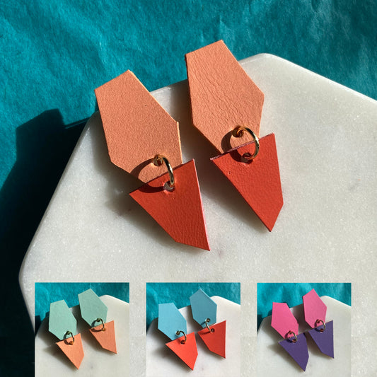 Colourful leather earrings - choose your colour!