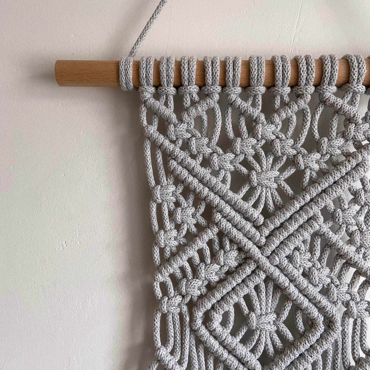 Lucia macramé wall hanging in grey